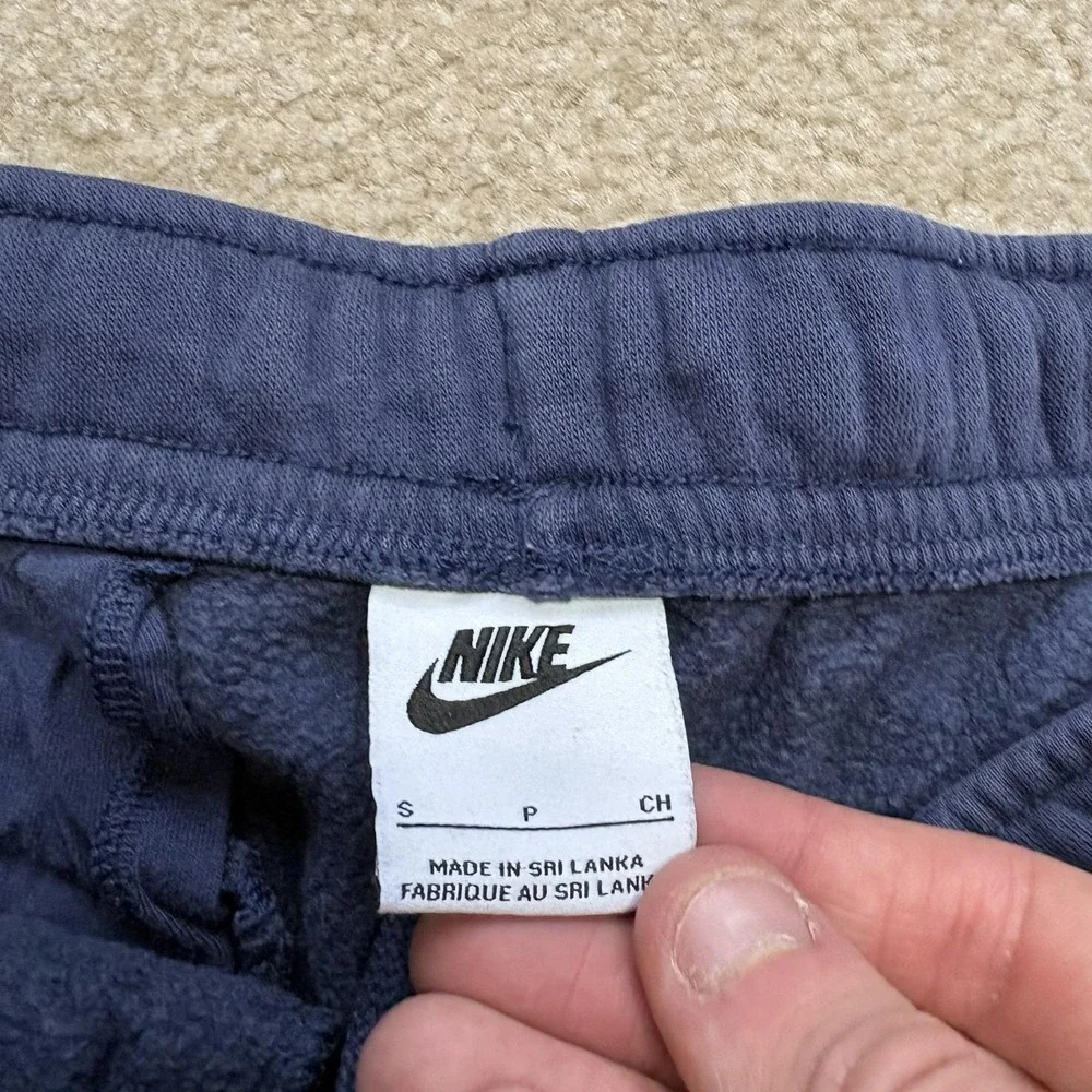 Nike Sweatpants Mens Small Blue Fleece Jogger Pants Pockets Lounge Athletic